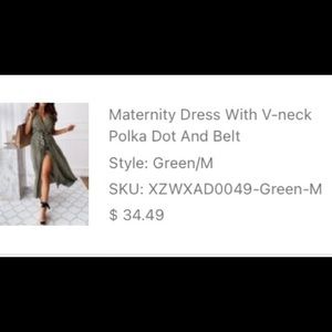 Maternity Green Polkadot dress